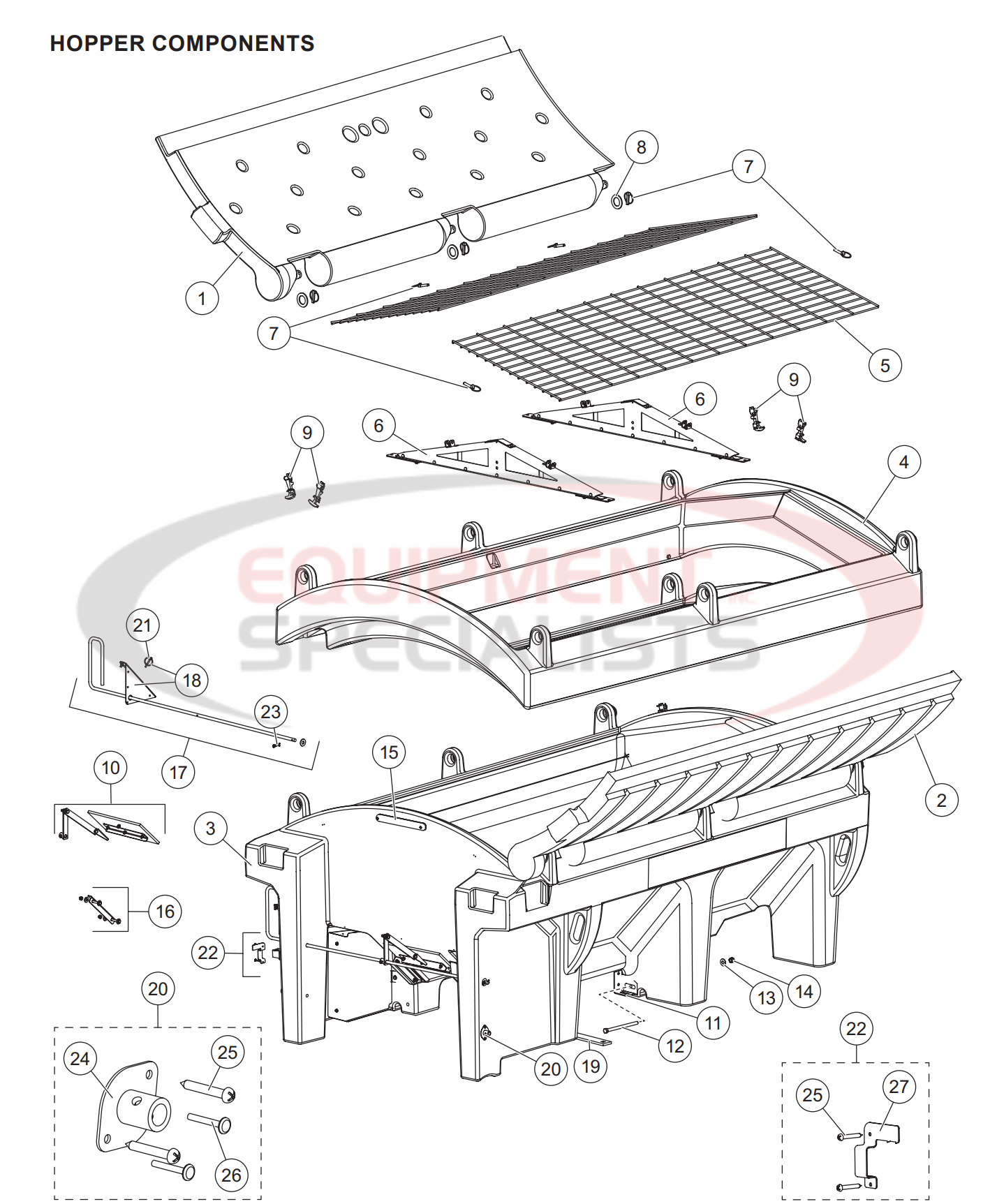 Western Tornado Fleetflex Hopper Serial 201211 and Higher Parts Diagram Breakdown Diagram