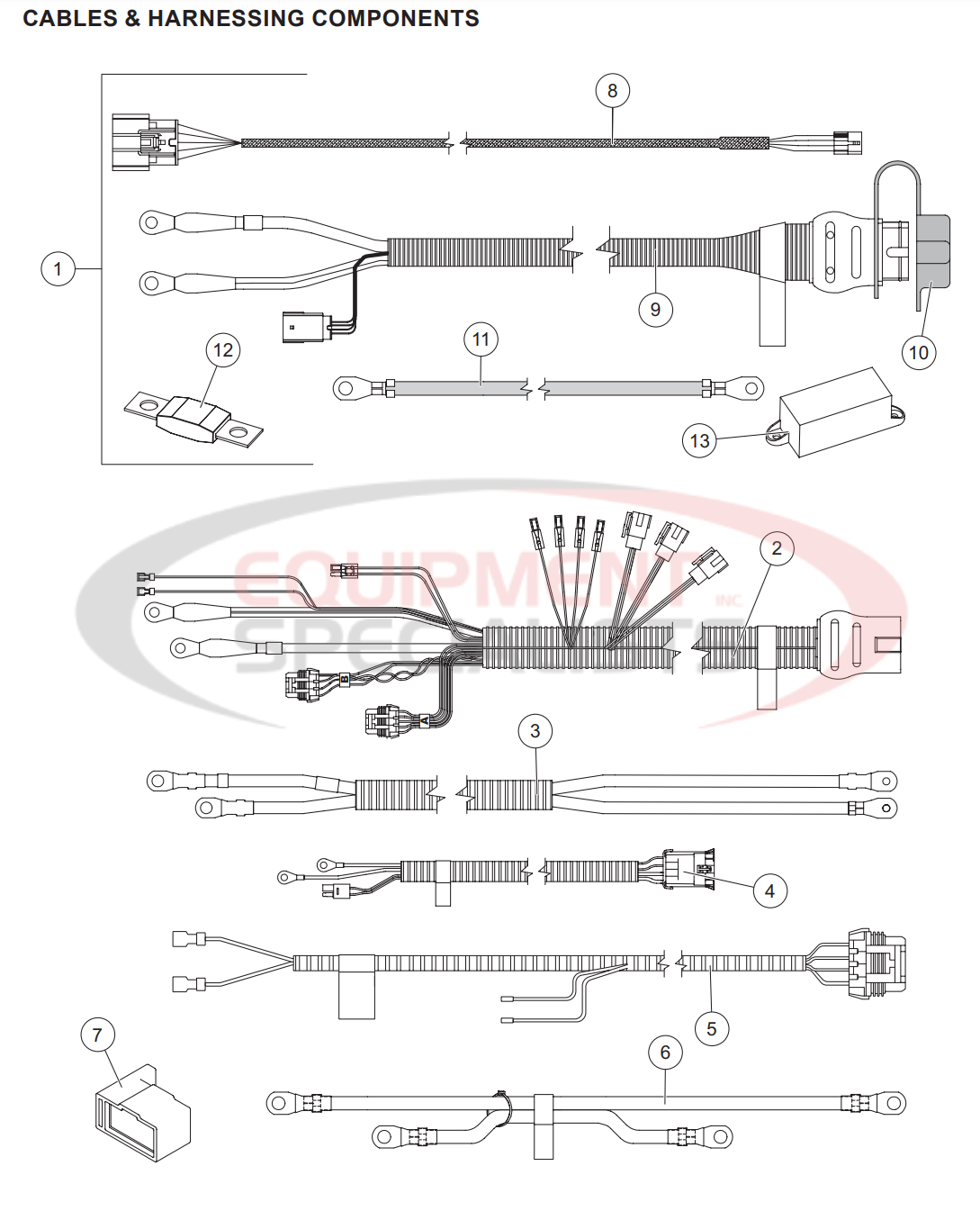 Western Tornado Fleetflex 201211 Cables & Harnessing Components Parts Diagram Breakdown Diagram