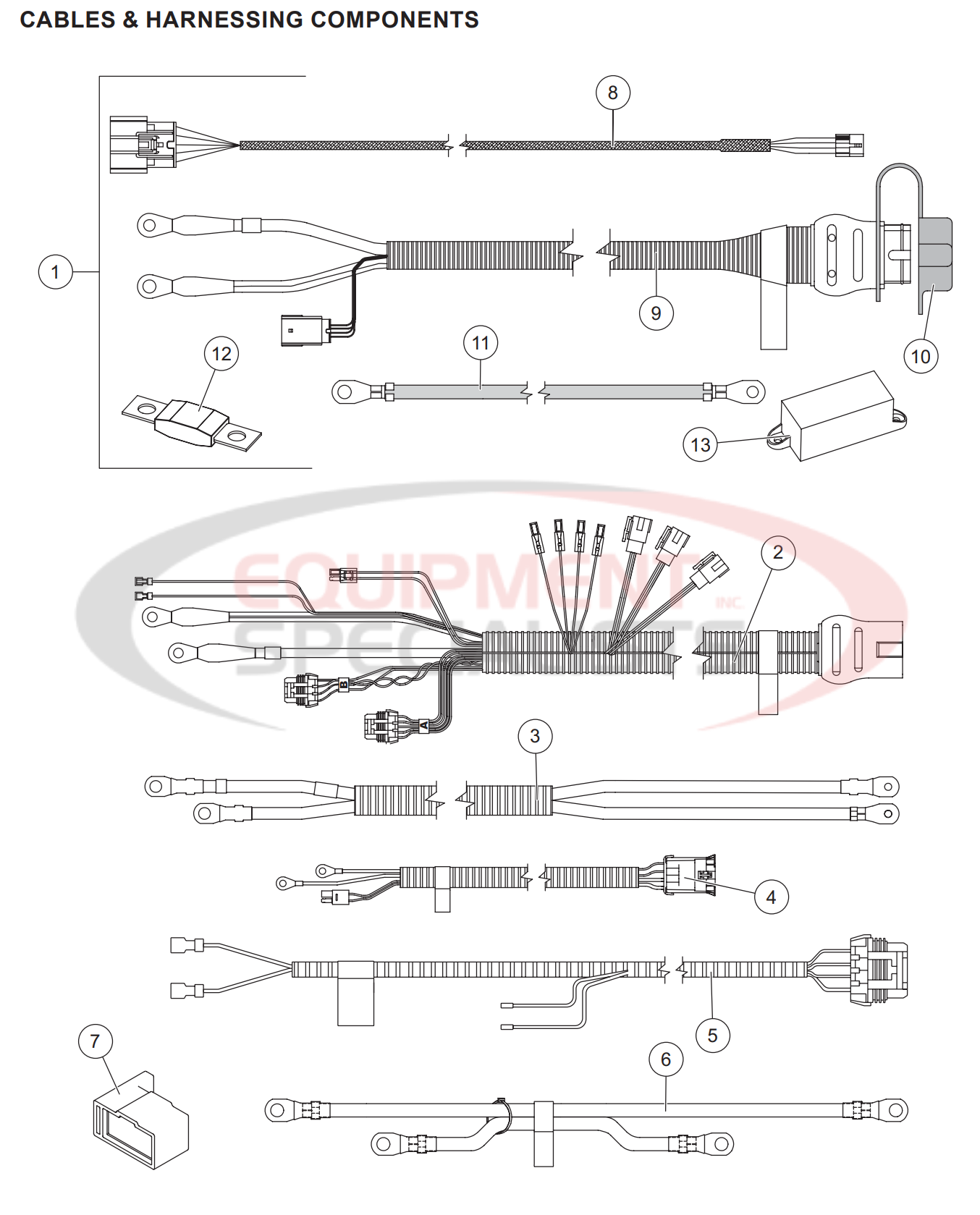 Western Tornado Serial 16201 201210 Cables and Harnessing Components Parts Diagram Breakdown Diagram