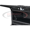 21x18x72 Inch Textured Matte Black Diamond Tread Aluminum Heavy-Duty Flatbed Contractor With Lower Drawers