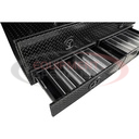 21x18x72 Inch Gloss Black Diamond Tread Aluminum Heavy-Duty Flatbed Contractor With Lower Drawers