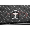 21x18x72 Inch Textured Matte Black Diamond Tread Aluminum Flatbed Contractor With Lower Door