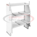 ADJUSTABLE 3 SHELF UNIT, 44IN X 36IN X 13.5IN