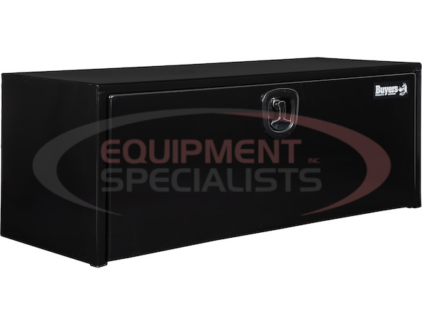 18X18X36 INCH BLACK STEEL UNDERBODY TRUCK BOX WITH BUILT-IN SHELF - 3-POINT LATCH