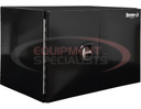 18X18X18 INCH BLACK SMOOTH ALUMINUM UNDERBODY TRUCK TOOL BOX - SINGLE BARN DOOR, COMPRESSION LATCH