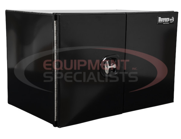 24X24X24 INCH XD BLACK SMOOTH ALUMINUM UNDERBODY TRUCK BOX WITH BARN DOOR - SINGLE BARN DOOR, COMPRESSION LATCH