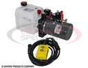 BUYERS 4-WAY DC POWER UNIT-ELECTRIC CONTROLS HORIZONTAL 0.75 GALLON POLY RESERVOIR