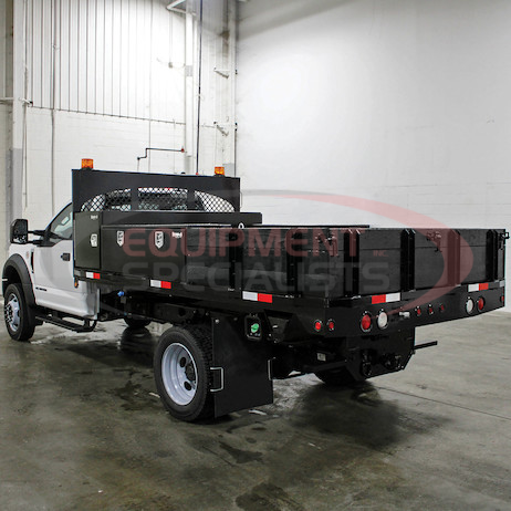 24X24X96 INCH BLACK STEEL STRAIGHT SIDE TUNNEL TRUCK TOOL BOX WITH SHELF