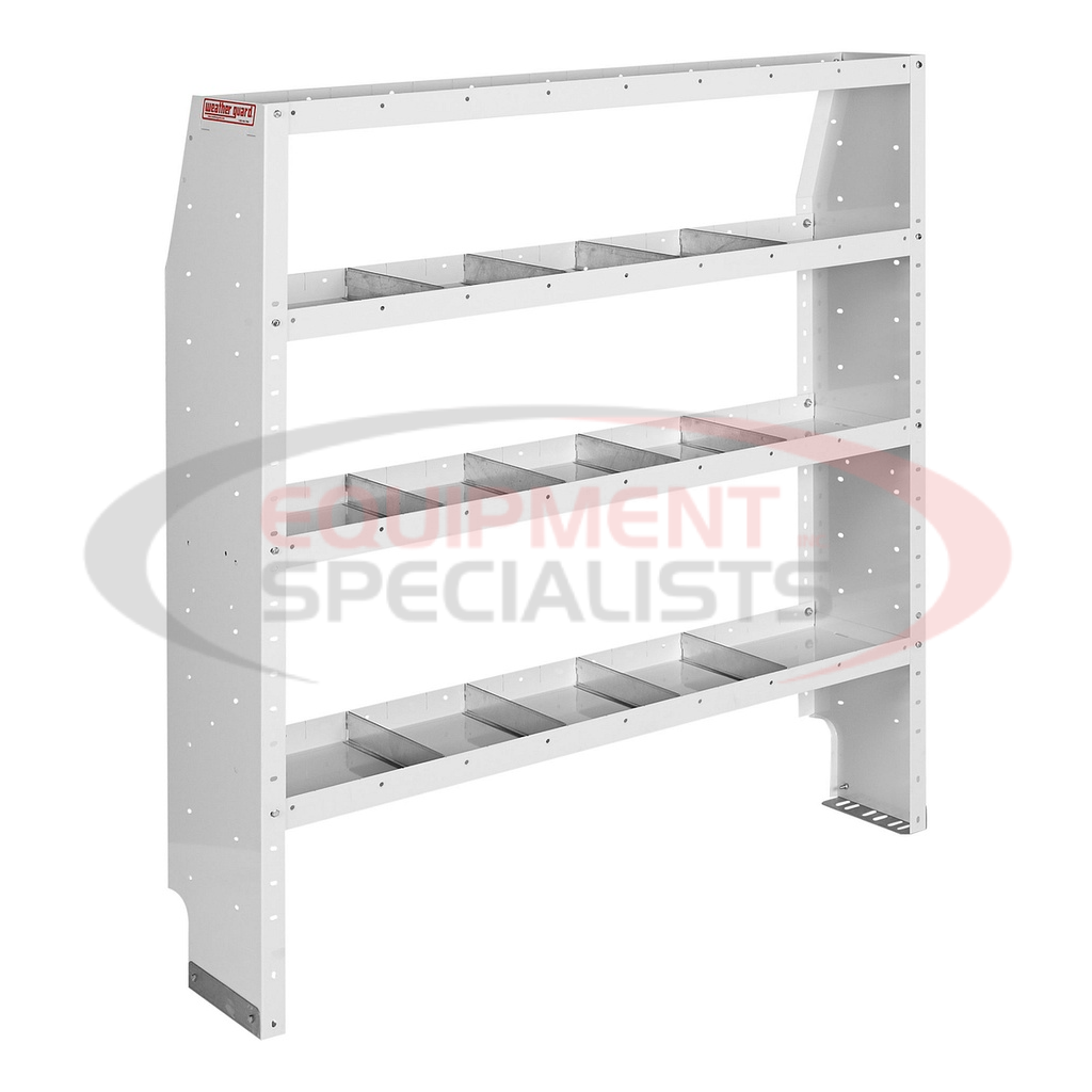 ADJUSTABLE 4 SHELF UNIT, 60IN X 52IN X 13.5IN