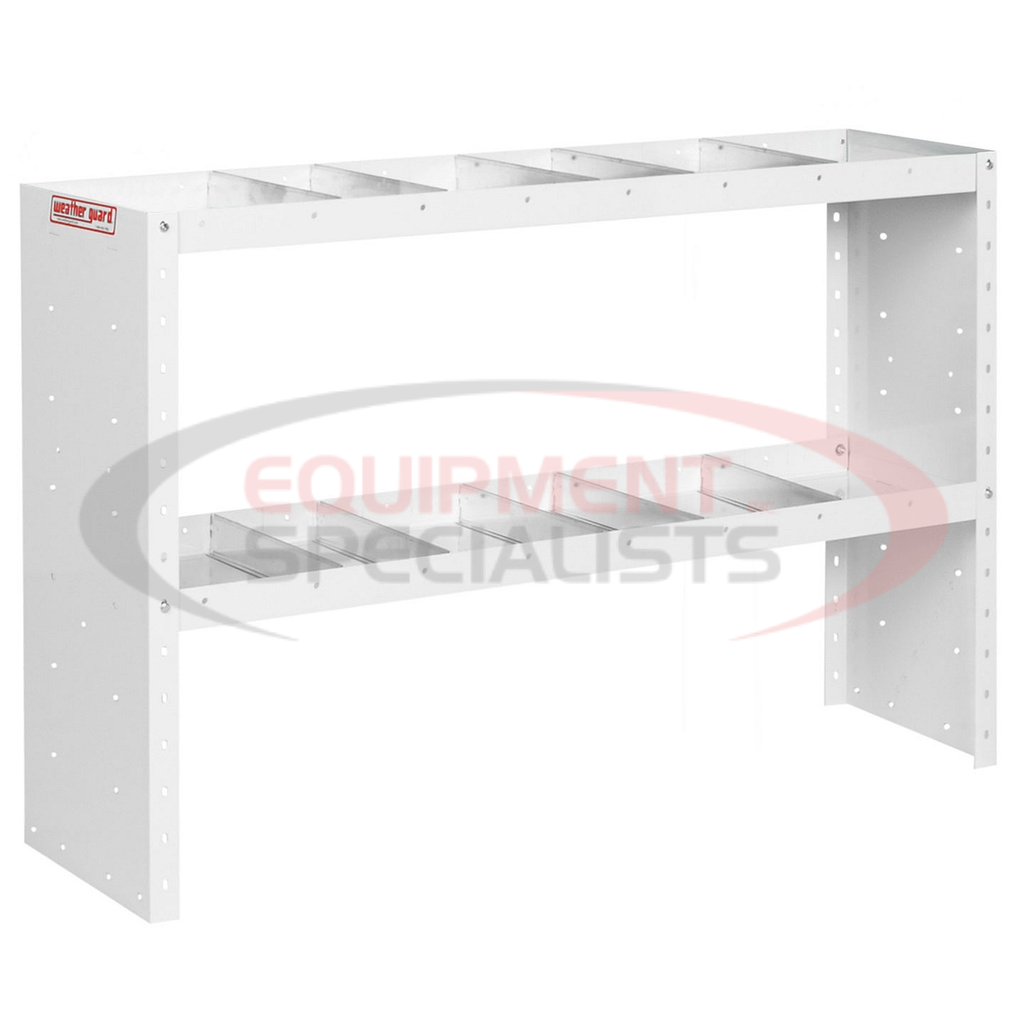 HEAVY DUTY ADJUSTABLE 2 SHELF UNIT, 34IN X 52IN X 13.5IN