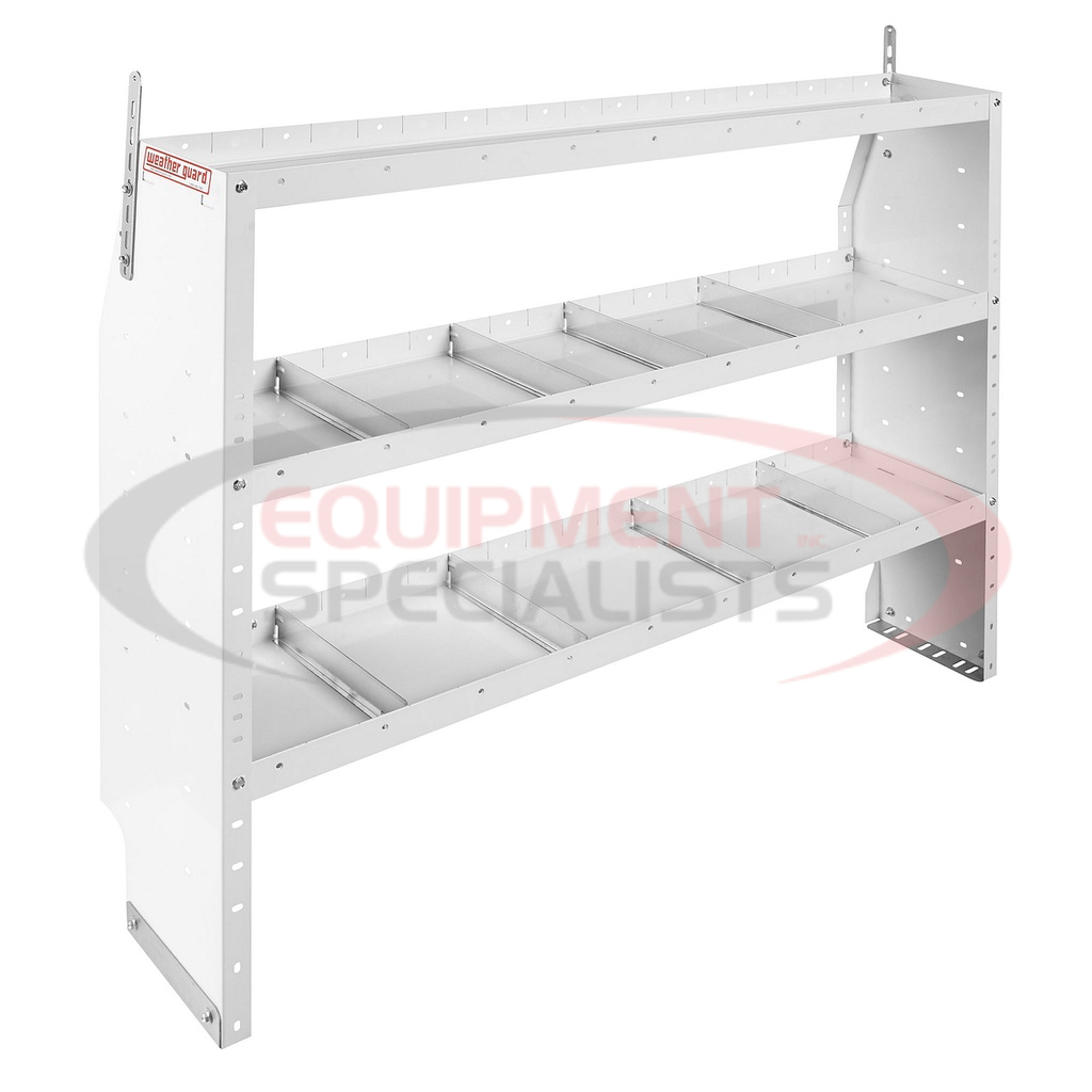 ADJUSTABLE 3 SHELF UNIT, 44IN X 60IN X 13.5IN