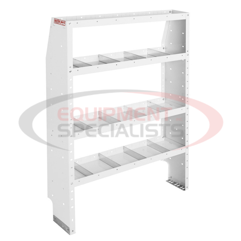 ADJUSTABLE 4 SHELF UNIT, 60IN X 42IN X 13.5IN