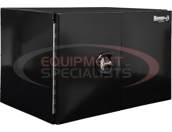 24X24X30 INCH BLACK SMOOTH ALUMINUM UNDERBODY TRUCK TOOL BOX WITH BARN DOOR