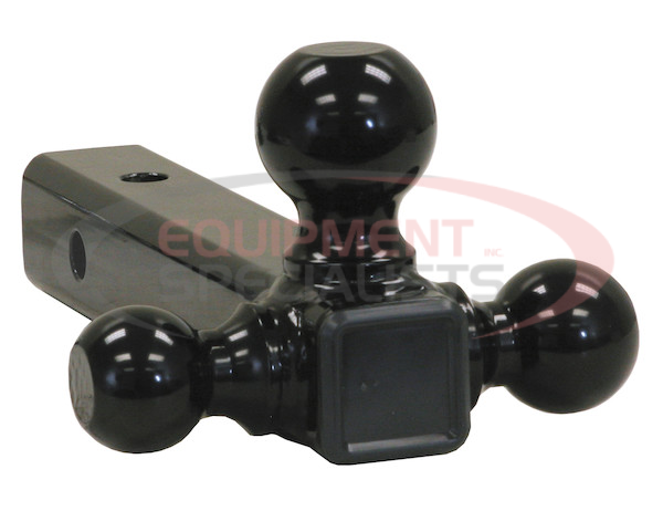 TRI-BALL HITCH-SOLID SHANK WITH BLACK TOWING BALLS