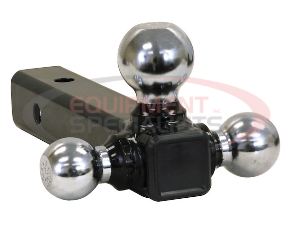 TRI-BALL HITCH TUBULAR SHANK WITH CHROME BALLS