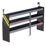 STEEL SHELVING UNIT FOR LOW ROOF VAN, 14&quot; X 44.5&quot; X 84&quot;