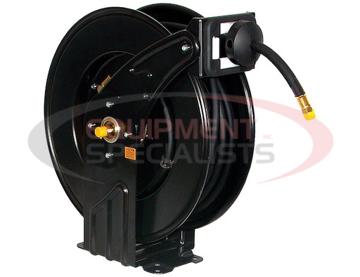 (Buyers) [HR1250] 1/2 INCH DIAMETER X 50 FOOT LONG BLACK HOSE WITH BLACK STEEL REEL