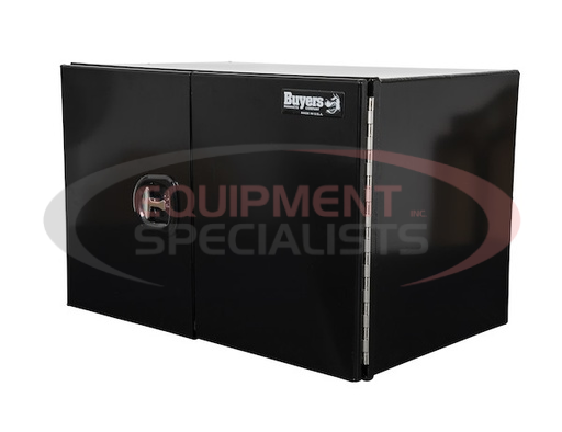 (Buyers) [1705903] 18X18X30 INCH XD BLACK SMOOTH ALUMINUM UNDERBODY TRUCK BOX WITH BARN DOOR - DOUBLE BARN DOOR, 3-POINT COMPRESSION LATCH