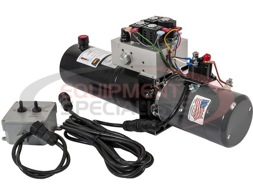 (Buyers) [PU3593LRA] BUYERS 4-WAY/3-WAY DC POWER UNIT-ELECTRIC CONTROLS HORIZONTAL 0.75 GALLON RESERVOIR