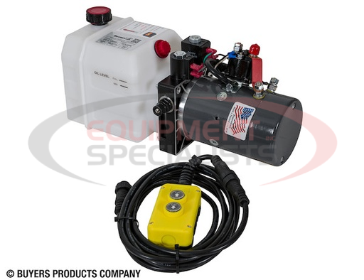 (Buyers) [PU642A] BUYERS 4-WAY DC POWER UNIT-ELECTRIC CONTROLS HORIZONTAL 0.75 GALLON POLY RESERVOIR