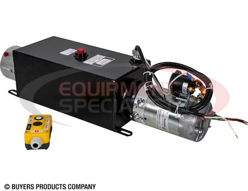 (Buyers) [PU642LRS] 4-WAY DC POWER UNIT-ELECTRIC CONTROLS HORIZONTAL 1.5 GALLON STEEL RESERVOIR