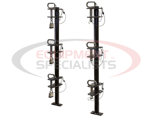 (Buyers) [LT14] 4-POSITION CHANNEL STYLE LOCKABLE TRIMMER RACK FOR OPEN LANDSCAPE TRAILERS