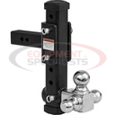 Adjustable Tri-Ball Hitch With Chrome Towing Balls For 2 Inch Hitch Receivers