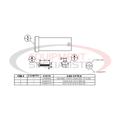 (Boss) [MSC07697] KIT-PIN, PIVOT HD V-PLOW