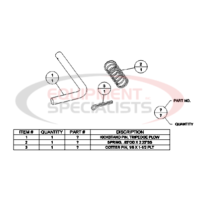 (Boss) [TRP07881] KIT-PIN, SPRING, KICKSTAND, TRIPEDGE