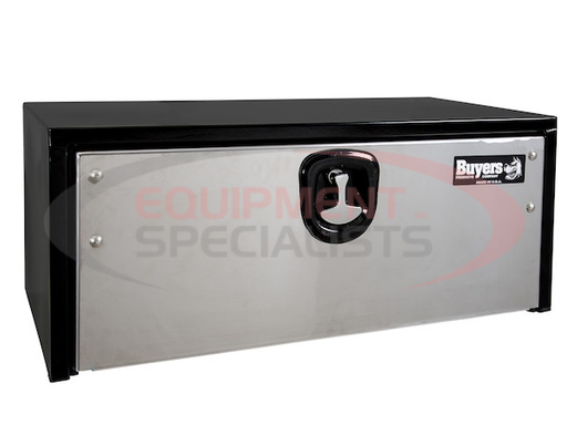 (Buyers) [1702715] 18X18X60 INCH BLACK STEEL TRUCK BOX WITH STAINLESS STEEL DOOR