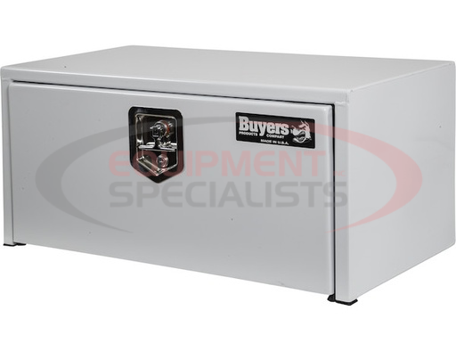 (Buyers) [1703404] 14X16X30 INCH WHITE STEEL UNDERBODY TRUCK BOX WITH BUILT-IN SHELF