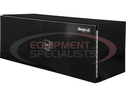 (Buyers) [1705815] 18X18X60 INCH BLACK SMOOTH ALUMINUM UNDERBODY TRUCK TOOL BOX WITH BARN DOOR