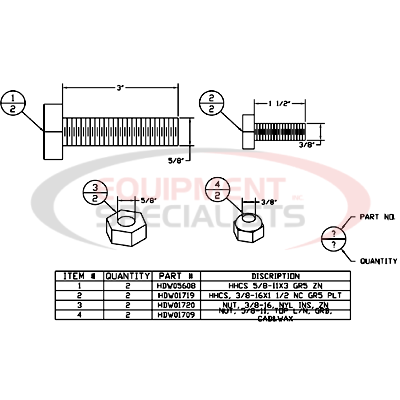 FASTENER KIT, SHOCK ABSORBER OPTION